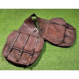 US Cavalry Saddle Bags WWI Antique Leather US Military Saddle Bags Army